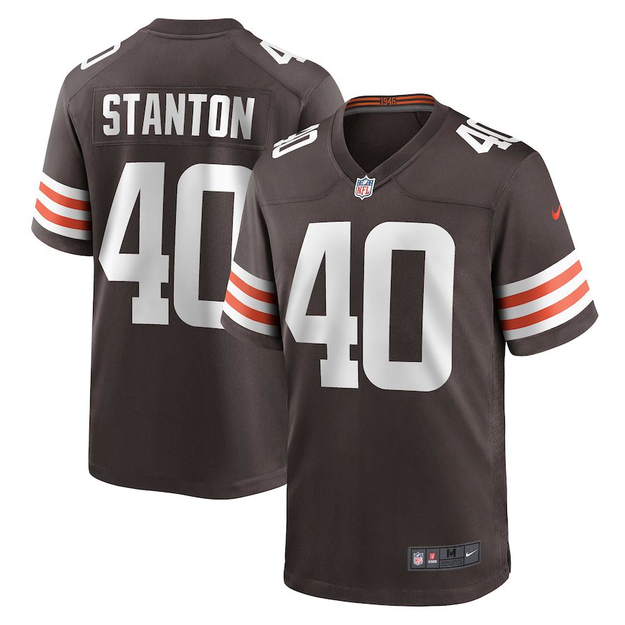 Men Cleveland Browns #40 Johnny Stanton Nike Brown Game NFL Jersey